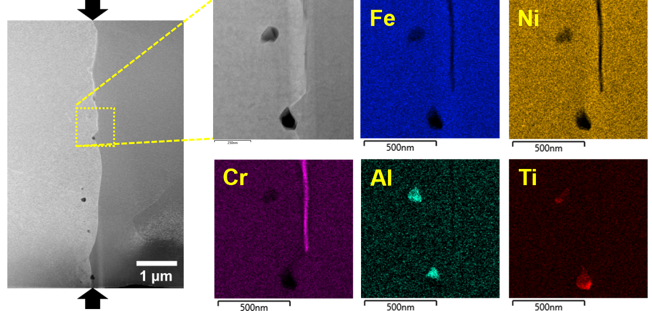 TEM and EDS element mapping images of the Alloy 800H interface